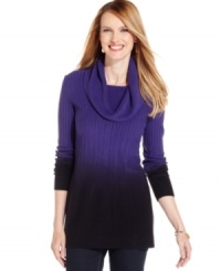 Snuggle into this tunic sweater from Elementz, featuring textured knit and an artsy ombre color. It's just the thing to pair with leggings or skinny jeans. Snuggle into this tunic sweater from Elementz, featuring textured knit and an artsy ombre color. It's just the thing to pair with leggings or skinny jeans.