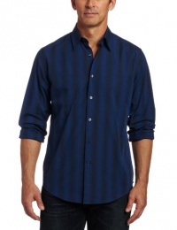 John Henry Men's Long Sleeve Ombre Stripe Shirt John Henry Men's Long Sleeve Ombre Stripe Shirt