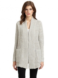 THE LOOKAllover knit constructionOpen frontDual patch pocketsTHE FITAbout 31 from shoulder to hemTHE MATERIALAcrylicCARE & ORIGINDry cleanImportedModel shown is 5'9 (175cm) wearing US size Small.This item was originally available for purchase at Saks Fifth Avenue OFF 5TH stores. THE LOOKAllover knit constructionOpen frontDual patch pocketsTHE FITAbout 31 from shoulder to hemTHE MATERIALAcrylicCARE & ORIGINDry cleanImportedModel shown is 5'9 (175cm) wearing US size Small.This item was originally available for purchase at Saks Fifth Avenue OFF 5TH stores.