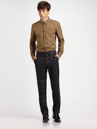 A statement of contemporary style, tailored in an oxford-style shirting fabric with character-building buttons. ButtonfrontButton-down collarChest patch pocketsCottonMachine washImported A statement of contemporary style, tailored in an oxford-style shirting fabric with character-building buttons. ButtonfrontButton-down collarChest patch pocketsCottonMachine washImported