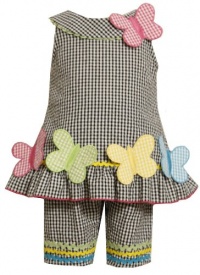 Bonnie Baby-girls Newborn Butterfly Appliques On Seersucker Capri Set Bonnie Baby-girls Newborn Butterfly Appliques On Seersucker Capri Set