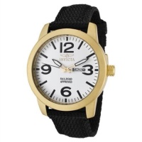 Invicta Men's 1049 Specialty Collection White Dial 18k Gold-Plated Stainless Steel and Black Canvas Watch Invicta Men's 1049 Specialty Collection White Dial 18k Gold-Plated Stainless Steel and Black Canvas Watch