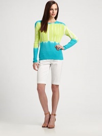 The beloved tie-dye print adds a bohemian-chic look to this classic crewneck sweater. This style offers a body-conscious fit.CrewneckLong sleevesAllover printPull-on styleAbout 25 from shoulder to hem60% cotton/40% rayonHand washImported Model shown is 5'10 (177cm) wearing US size Small. The beloved tie-dye print adds a bohemian-chic look to this classic crewneck sweater. This style offers a body-conscious fit.CrewneckLong sleevesAllover printPull-on styleAbout 25 from shoulder to hem60% cotton/40% rayonHand washImported Model shown is 5'10 (177cm) wearing US size Small.