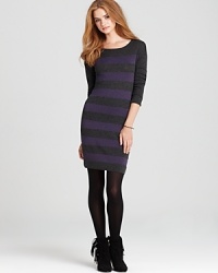 C&C California's figure-flattering sweater dress offers versatile styling options for seven-days-a-week chic. C&C California's figure-flattering sweater dress offers versatile styling options for seven-days-a-week chic.