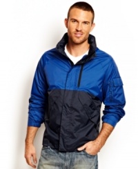 Layering your look for spring is a breeze with this lightweight jacket from Nautica. Layering your look for spring is a breeze with this lightweight jacket from Nautica.