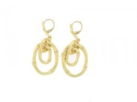 Designer Inspired Bamboo Link Brushed Gold Earrings Designer Inspired Bamboo Link Brushed Gold Earrings