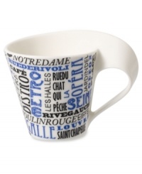 Brew your own cafe culture with the New Wave Cafe espresso cup. A fluid design borrowed from Villeroy & Boch's New Wave dinnerware collection spells out the must-see places in Paris. Brew your own cafe culture with the New Wave Cafe espresso cup. A fluid design borrowed from Villeroy & Boch's New Wave dinnerware collection spells out the must-see places in Paris.