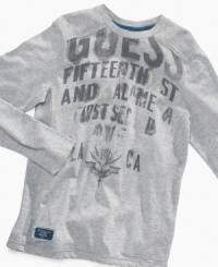 A cozy basic, this Guess long sleeve tee is great for school or play. A cozy basic, this Guess long sleeve tee is great for school or play.