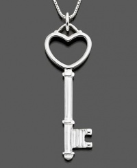 Giani Bernini Necklace, Sterling Silver Heart Key Pendant Giani Bernini Necklace, Sterling Silver Heart Key Pendant