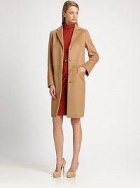 A band of supple leather elevates this elegant, season-perfect design.Notched lapelsConcealed button frontLeather waist insetWelt pocketsVented cuffsFully linedAbout 38 from shoulder to hem90% wool/10% cashmereDry cleanMade in Italy of imported fabricModel shown is 5'10 (177cm) wearing US size 4. A band of supple leather elevates this elegant, season-perfect design.Notched lapelsConcealed button frontLeather waist insetWelt pocketsVented cuffsFully linedAbout 38 from shoulder to hem90% wool/10% cashmereDry cleanMade in Italy of imported fabricModel shown is 5'10 (177cm) wearing US size 4.