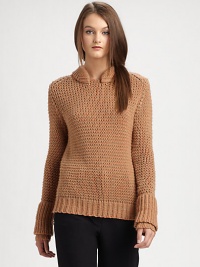 A wool-rich style in a chunky textural knit with romantic layered cuffs.Ribbed collarLong sleevesLayered ribbed cuffs60% wool/39% acrylic/1% cashmereDry cleanImportedModel is 5'10 (177cm) wearing US size Small. A wool-rich style in a chunky textural knit with romantic layered cuffs.Ribbed collarLong sleevesLayered ribbed cuffs60% wool/39% acrylic/1% cashmereDry cleanImportedModel is 5'10 (177cm) wearing US size Small.