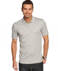 A diamond pattern keeps this classic Tasso Elba polo feeling fresh. A diamond pattern keeps this classic Tasso Elba polo feeling fresh.
