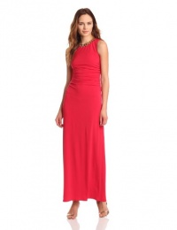 laundry BY SHELLI SEGAL Women's Side Shirred Gown with Necklace, Candy, 2 laundry BY SHELLI SEGAL Women's Side Shirred Gown with Necklace, Candy, 2