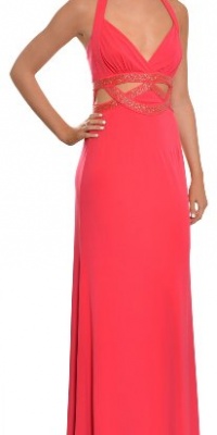 Laundry Women's Glimmering Cerise Segal Cutout Beaded Halter Evening Gown 2 Cerise Laundry Women's Glimmering Cerise Segal Cutout Beaded Halter Evening Gown 2 Cerise