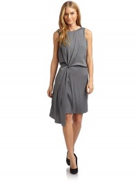THE LOOKCrinkle effectRound necklineSleevelessBlouson bodiceTwisted waist accentOverlapping skirt panelsSide zip closureTHE FITAbout 38 from shoulder to hemTHE MATERIALPolyesterCARE & ORIGINDry cleanImportedModel shown is 5'8 (172½cm) wearing US size Small. THE LOOKCrinkle effectRound necklineSleevelessBlouson bodiceTwisted waist accentOverlapping skirt panelsSide zip closureTHE FITAbout 38 from shoulder to hemTHE MATERIALPolyesterCARE & ORIGINDry cleanImportedModel shown is 5'8 (172½cm) wearing US size Small.