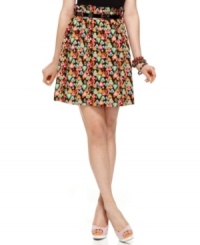 Light up in this a-line skirt from American Rag! From the bright print to the paperbag waist, this skirt gives you a cute reason to flaunt your legs this season! Light up in this a-line skirt from American Rag! From the bright print to the paperbag waist, this skirt gives you a cute reason to flaunt your legs this season!