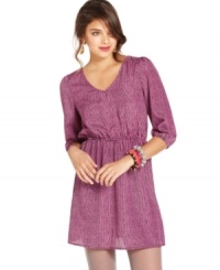 Cute and casual, this three-quarter sleeve dress from BeBop sports a cool back design for maximum appeal! Cute and casual, this three-quarter sleeve dress from BeBop sports a cool back design for maximum appeal!