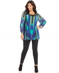 Team your leggings with Style&co.'s plus size tunic top, broadcasting a bold print! Team your leggings with Style&co.'s plus size tunic top, broadcasting a bold print!