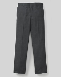 Classic styled trousers with flat front and zip and button fly closure. On-seam pockets, belt loops, two double besom hip pockets complete. Classic styled trousers with flat front and zip and button fly closure. On-seam pockets, belt loops, two double besom hip pockets complete.