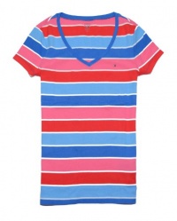 Tommy Hilfiger Women V-neck Multi Stripes T-shirt Tommy Hilfiger Women V-neck Multi Stripes T-shirt
