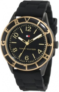 Tommy Hilfiger Women's 1781183 Sport Gold Plated Stainless Steel and black silicon strap Watch