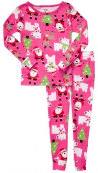 Carter's Girls Pink Christmas Holiday 2 Piece Pajama Set 12 Months 5t Carter's Girls Pink Christmas Holiday 2 Piece Pajama Set 12 Months 5t