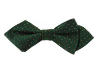 100% Silk Woven Hunter Green and Fuschia Mini Dots Patterned Diamond Tip Self-Tie Bow Tie 100% Silk Woven Hunter Green and Fuschia Mini Dots Patterned Diamond Tip Self-Tie Bow Tie