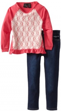 Baby Phat - Kids Girls 2-6X Lit Knit Top And Denim Jean Set, Dark Wash, 5 Baby Phat - Kids Girls 2-6X Lit Knit Top And Denim Jean Set, Dark Wash, 5