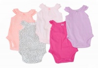 Carter's Girls Pink/Purple Sleeveless Ruffle 5 Pack Bodysuits (18 Months) Carter's Girls Pink/Purple Sleeveless Ruffle 5 Pack Bodysuits (18 Months)