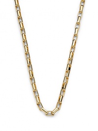 THE LOOKRectangle links18k electroplated gold Logo charmHook closureTHE MEASUREMENTLength, about 66ORIGINMade in Italy THE LOOKRectangle links18k electroplated gold Logo charmHook closureTHE MEASUREMENTLength, about 66ORIGINMade in Italy