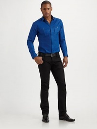 Handsomely woven cotton, in a bold, vivid hue, tailored in a traditional button-down style.ButtonfrontChest flap pocketsCottonMachine washImported Handsomely woven cotton, in a bold, vivid hue, tailored in a traditional button-down style.ButtonfrontChest flap pocketsCottonMachine washImported