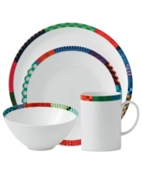 Make your table a masterpiece. Royal Doulton's Paolozzi place setting features a sleek bone china canvas adorned with vibrant graphic designs inspired by the work of Sir Eduardo Paolozzi, a pivotal figure in pop art history. Make your table a masterpiece. Royal Doulton's Paolozzi place setting features a sleek bone china canvas adorned with vibrant graphic designs inspired by the work of Sir Eduardo Paolozzi, a pivotal figure in pop art history.