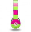 Kearas Psycho Stripes Neon Green and Hot Pink Decal Style Skin (fits genuine Beats Solo HD Headphones - HEADPHONES NOT INCLUDED)