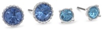 Nine West Sweet Celebration Silver-Tone Blue Stud Earrings Set Nine West Sweet Celebration Silver-Tone Blue Stud Earrings Set