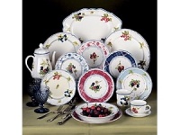 The welcoming appeal of a cozy country inn is embodied by Cottage from Villeroy & Boch. The series strikes an emotional chord with its red, white and blue coloration and mix of coordinating patterns inspired by Americana and the charm and hospitality offered by the heartland. There is an abundance of choice in creating a tablesetting, beginning with three styles of dinner plates and six options in salad plate designs. The full dinnerware assortment, including accessories, is available in the Cottage pattern. Additionally, available in the Cottage Red and Cottage Blue accents are a bread & butter plate and rim soup bowl. The welcoming appeal of a cozy country inn is embodied by Cottage from Villeroy & Boch. The series strikes an emotional chord with its red, white and blue coloration and mix of coordinating patterns inspired by Americana and the charm and hospitality offered by the heartland. There is an abundance of choice in creating a tablesetting, beginning with three styles of dinner plates and six options in salad plate designs. The full dinnerware assortment, including accessories, is available in the Cottage pattern. Additionally, available in the Cottage Red and Cottage Blue accents are a bread & butter plate and rim soup bowl.