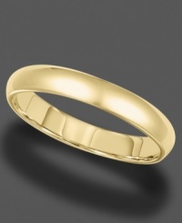 With a rounded edge and slender band, this gleaming 14k gold ring is perfect for every day. Size 8.5-13. With a rounded edge and slender band, this gleaming 14k gold ring is perfect for every day. Size 8.5-13.
