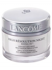 This exclusive Refill-3X complex helps boost the synthesis of the three natural skin fillers--collagen, hyaluronic acid and elastin. Enriched with Anisic Extract, the formula helps complete the nightly cellular renewal process. Immediately, skin feels significantly softer and smoother and by morning, appears refreshed and hydrated. Non-comedogenic. Dermatologist-tested for safety. 2.6 oz. This exclusive Refill-3X complex helps boost the synthesis of the three natural skin fillers--collagen, hyaluronic acid and elastin. Enriched with Anisic Extract, the formula helps complete the nightly cellular renewal process. Immediately, skin feels significantly softer and smoother and by morning, appears refreshed and hydrated. Non-comedogenic. Dermatologist-tested for safety. 2.6 oz.