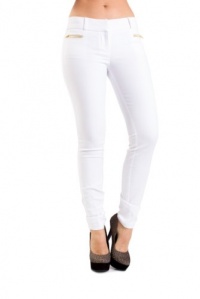 XOXO Juniors Exposed Pocket Zip Skinny Pant, White, 1/2 XOXO Juniors Exposed Pocket Zip Skinny Pant, White, 1/2