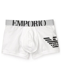 Laying the foundation is critical when you're building anything, including your day's attire. Work or weekend, start things right with a logo boxer brief from Emporio Armani, constructed in soft breathable cotton with a bit of stretch for a truer, body-defined fit. Laying the foundation is critical when you're building anything, including your day's attire. Work or weekend, start things right with a logo boxer brief from Emporio Armani, constructed in soft breathable cotton with a bit of stretch for a truer, body-defined fit.