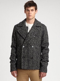 A classic, double-breasted silhouette made from the finest wool with a hint of stretch.Notched collarButton frontAbout 27 from shoulder to hem96% wool/4% viscoseDry cleanImported A classic, double-breasted silhouette made from the finest wool with a hint of stretch.Notched collarButton frontAbout 27 from shoulder to hem96% wool/4% viscoseDry cleanImported