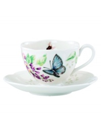 Spring is perpetually in season with whimsical Butterfly Meadow dinnerware. Dishes like these porcelain cup and saucer boast colorful blooms and butterflies that mingle on beautiful porcelain for a sweet, breezy scene that's made to mix and match. Spring is perpetually in season with whimsical Butterfly Meadow dinnerware. Dishes like these porcelain cup and saucer boast colorful blooms and butterflies that mingle on beautiful porcelain for a sweet, breezy scene that's made to mix and match.