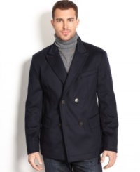 The look of luxury is this cashmere and wool blend jacket from Armani Jeans. The look of luxury is this cashmere and wool blend jacket from Armani Jeans.