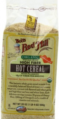 Bob's Red Mill Organic High Fiber Hot Cereal with Flaxseed, 20-Ounce Bags (Pack of 4)