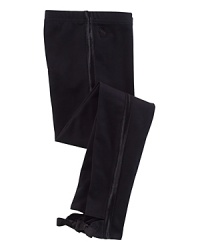 A comfy stretch cotton legging is embellished with sateen-ribbon trim along the sides for a modern update to an essential wardrobe staple. A comfy stretch cotton legging is embellished with sateen-ribbon trim along the sides for a modern update to an essential wardrobe staple.