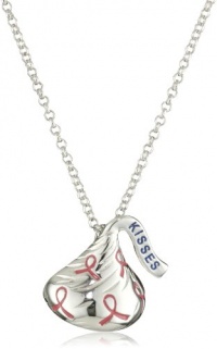 Hershey Jewelry Sterling Silver Medium Flat Back Breast Cancer Awareness Pendant