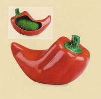 Boston Warehouse Red Earthenware Chili Pepper Scrubby Holder Boston Warehouse Red Earthenware Chili Pepper Scrubby Holder