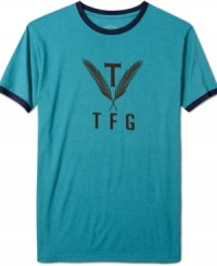 The classic ringer tee comes on strong this season-especially when it's printed with a vintage-look logo. Great case in point: This TFG graphic T-shirt from Triple Fat Goose. The classic ringer tee comes on strong this season-especially when it's printed with a vintage-look logo. Great case in point: This TFG graphic T-shirt from Triple Fat Goose.