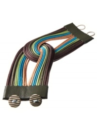Lanno is the creation of Rio de Janeiro native Luisa Herculaneaum. The hand-made design of every piece infuses rhythm and color, bringing lightness and volume through the use of natural raw materials. This stylish wrist wrap is crafted from natural leather and cotton, made in Brasil. Discover Brasil. The bold colors. The exotic scents. The sensual textures. The natural sensations. Only at Macy's. Lanno is the creation of Rio de Janeiro native Luisa Herculaneaum. The hand-made design of every piece infuses rhythm and color, bringing lightness and volume through the use of natural raw materials. This stylish wrist wrap is crafted from natural leather and cotton, made in Brasil. Discover Brasil. The bold colors. The exotic scents. The sensual textures. The natural sensations. Only at Macy's.