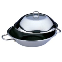 BergHOFF 12-1/2-Inch Non-Stick Stainless Steel Wok BergHOFF 12-1/2-Inch Non-Stick Stainless Steel Wok