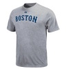 MLB Boston Red Sox Road Wordmark Basic T-Shirt, Steel Heather